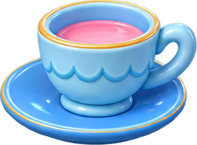 Taza azul con té